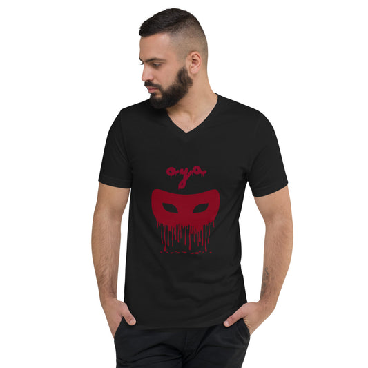 Oya Mask Drip Unisex Short Sleeve V-Neck T-Shirt