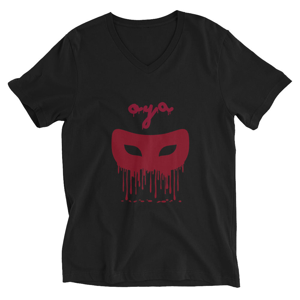 Oya Mask Drip Unisex Short Sleeve V-Neck T-Shirt