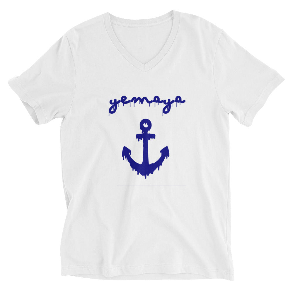 Yemaya Anchor Drip Unisex Short Sleeve V-Neck T-Shirt