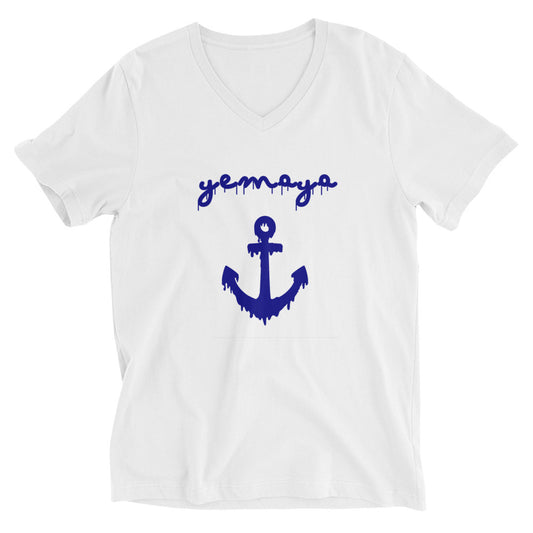 Yemaya Anchor Drip Unisex Short Sleeve V-Neck T-Shirt