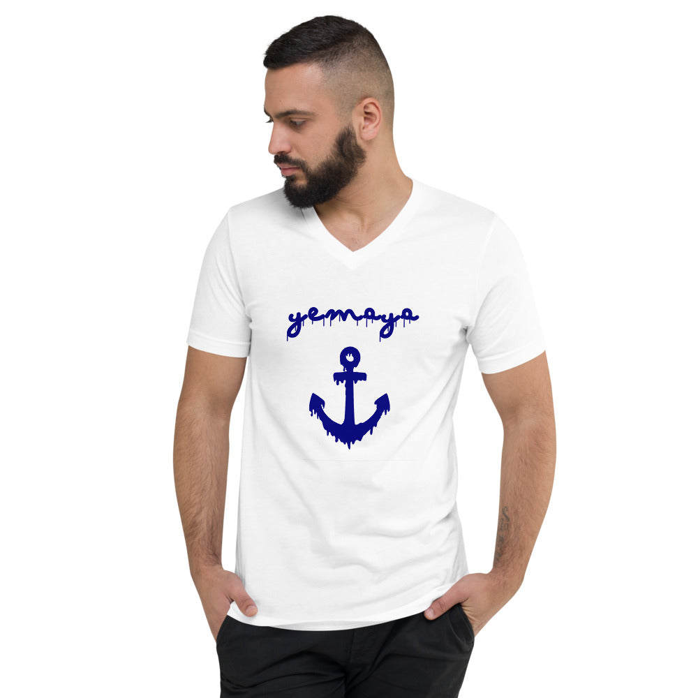 Yemaya Anchor Drip Unisex Short Sleeve V-Neck T-Shirt