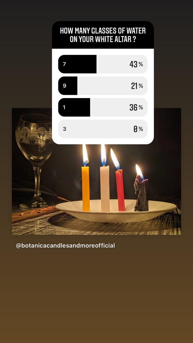How many glasses are on your White Table Altar ? Botanica Candles & More