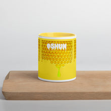 Load image into Gallery viewer, Oshun Honeycomb Drip Mug with Color Inside
