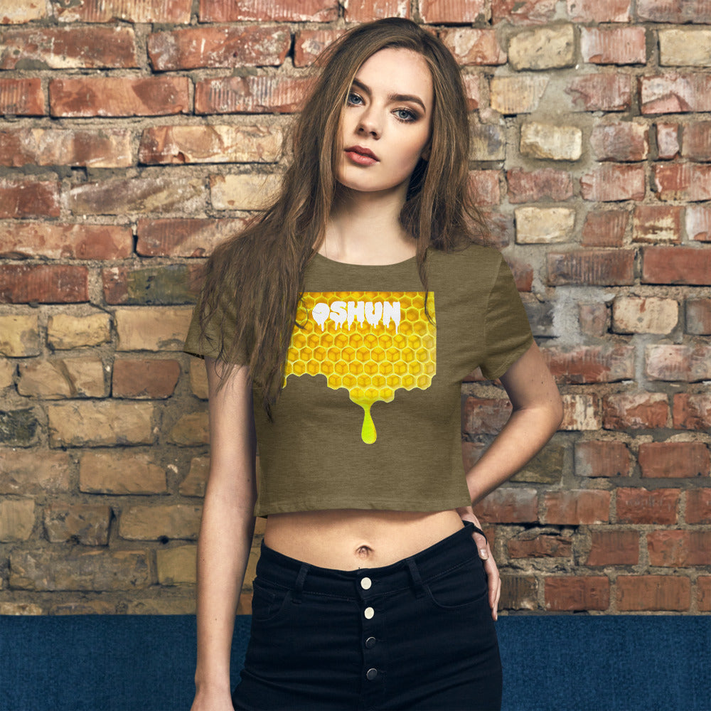 Oshun Honeycomb Drip Women’s Crop Tee